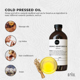 Orku 250ml Organic Hemp Seed Oil - Cold Pressed Food Grade Oils - Side View