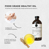 Orku 250ml Organic Hemp Seed Oil - Cold Pressed Food Grade Oils - Top-Down View