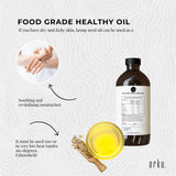 1L Organic Hemp Seed Oil - Cold Pressed Food Grade Healthy Oils Foods - Top-Down View