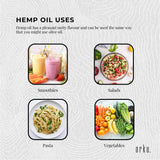 1L Organic Hemp Seed Oil - Cold Pressed Food Grade Healthy Oils Foods - 45-Degree Angle