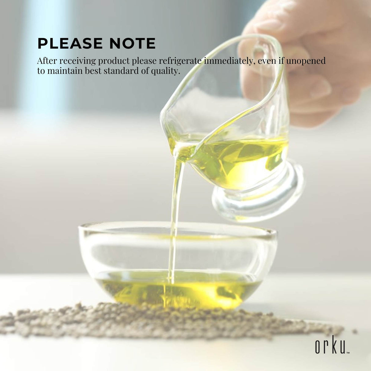 Orku 5L Organic Hemp Seed Oil - Cold Pressed Food Grade Oils