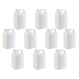 Set of 10 Heavy Duty 5L White HDPE Jerry Cans with Tamper Evident Caps for Hazardous Material Storage