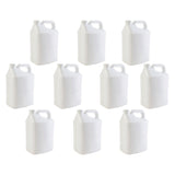 Set of 10 Heavy Duty 5L White HDPE Jerry Cans with Tamper Evident Caps for Hazardous Material Storage