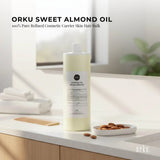 Orku 500ml Sweet Almond Oil 100% Pure Refined Cosmetic Carrier Skin Hair - Front View