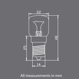 12V 12W E14 Light Bulb Replacement Globe -Himalayan Salt Lamp Switch Accessories - Front View