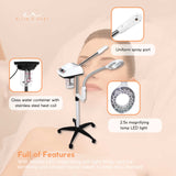 Facial Steamer and Magnifying Lamp 2in1 Beauty Machine Face Spa Magnifier Stand - Close-Up Angle