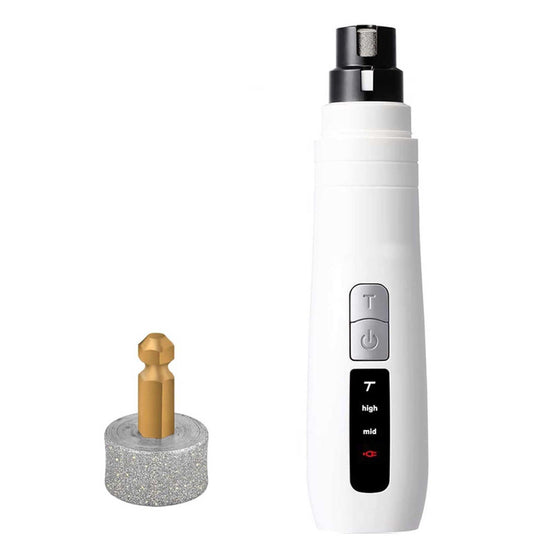 Electric Pet Nail Grinder for Dogs & Cats - Rechargeable Turbo Trimmer with LED Display & Whisper-Quiet Technology