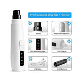 Electric Pet Nail Grinder for Dogs & Cats - Rechargeable Turbo Trimmer with LED Display & Whisper-Quiet Technology - Top-Down View
