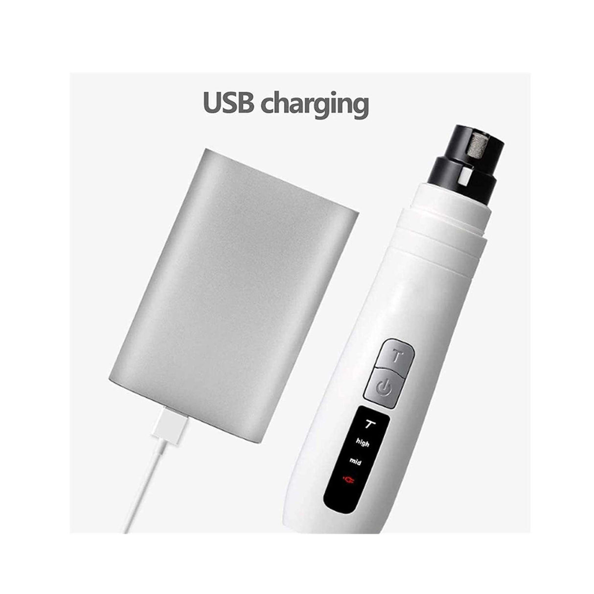 Electric Pet Nail Grinder for Dogs & Cats - Rechargeable Turbo Trimmer with LED Display & Whisper-Quiet Technology