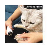 Electric Pet Nail Grinder for Dogs & Cats - Rechargeable Turbo Trimmer with LED Display & Whisper-Quiet Technology - Close-Up Angle