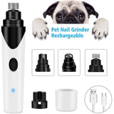 Pet Nail Grinder Dog Cat Electric Trimmer Rechargeable Clipper Claw Filer N8 - Front View