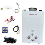 6L Portable Gas Water Heater Shower Outdoor Camping Hot Pump Tankless LPG System - Side View