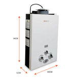 6L Portable Gas Water Heater Shower Outdoor Camping Hot Pump Tankless LPG System - 45-Degree Angle