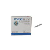100 Surgical Scalpel Blades Size 11 Sterile Carbon Steel Disposable Sealed - Close-Up Angle