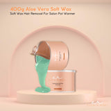 400g Soft Wax Hair Removal - Aloe Vera Depilatory For Salon Pot Warmer - Front View