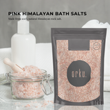 500g Pink Himalayan Bath Salts - Natural Crystal Rocks - Spa Therapy Body Scrub - Top-Down View