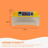 Rooster Farms Electric 24 Egg Incubator + Accessories for Chicken Quail Duck - Top-Down View