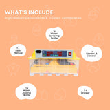 Electric 48 Egg Incubator + Accessories Hatching Eggs Chicken Quail Duck - Low Angle