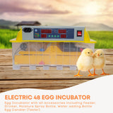 Rooster Farms Electric 48 Egg Incubator + Accessories for Chicken Quail Duck - Front View
