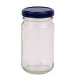 24x 375ml Flint Glass Jars + Twist Lids - Round Food Storage Preserving Jar - Front View