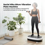 Social Hike 60cm Vibration Plate Machine Full Body Exercise Platform White - Front View