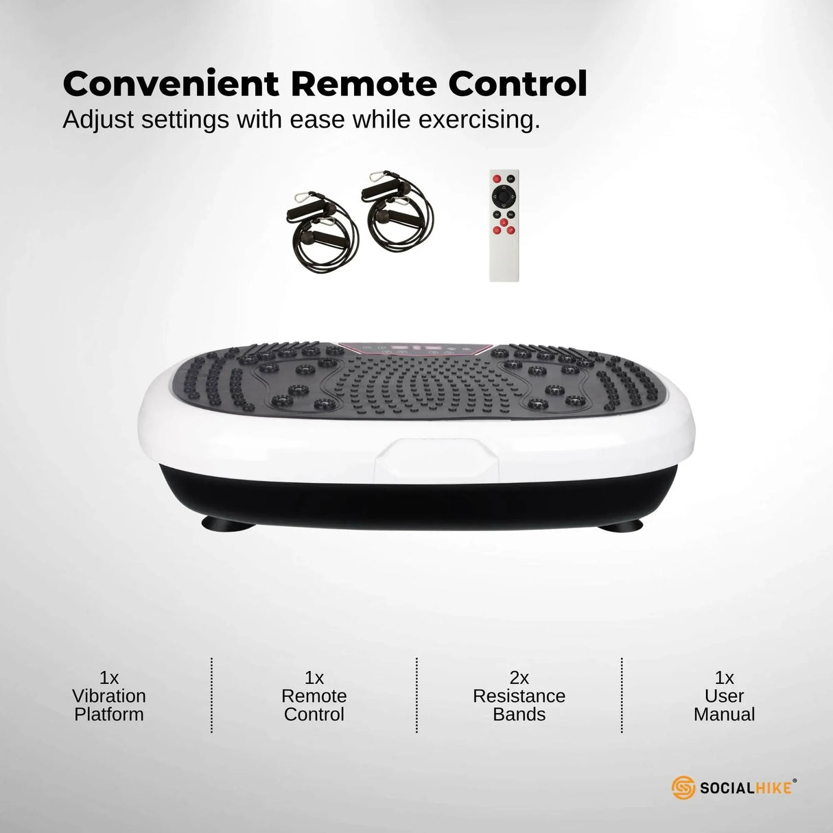 Social Hike 60cm Vibration Plate Machine Full Body Exercise Platform White