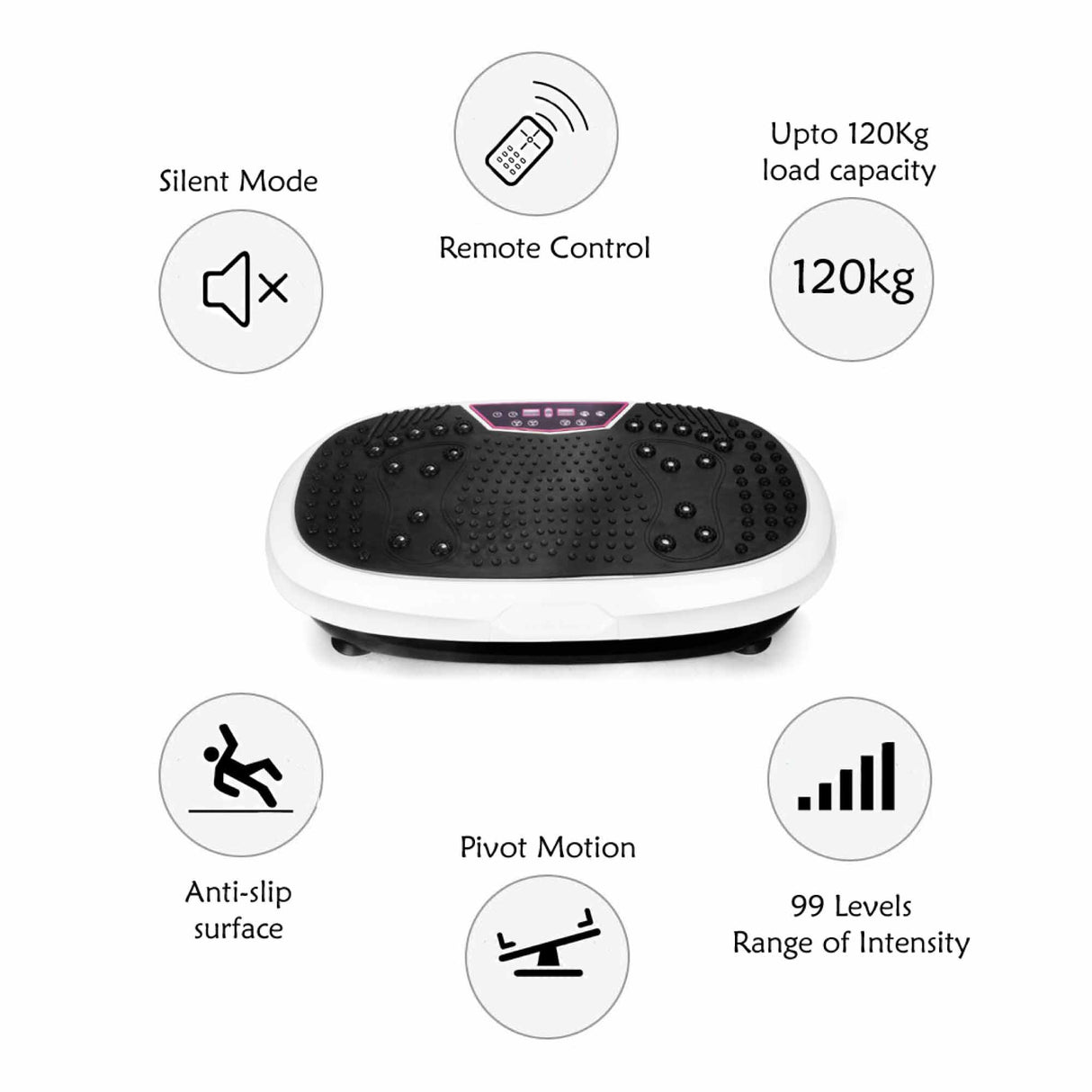 Social Hike White Mini Vibration Plate - Vibrating Exercise Machine Platform