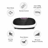 Social Hike White Mini Vibration Plate - Vibrating Exercise Machine Platform - 45-Degree Angle