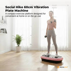 Social Hike 60cm Vibration Plate Machine Full Body Exercise Platform Pink