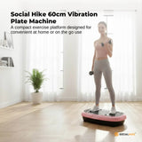 Social Hike 60cm Vibration Plate Machine Full Body Exercise Platform Pink - Front View