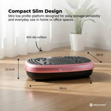 Social Hike 60cm Vibration Plate Machine Full Body Exercise Platform Pink - Top-Down View