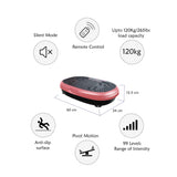 Social Hike Pink Mini Vibration Plate - Vibrating Exercise Machine Platform - 45-Degree Angle