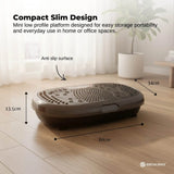 Social Hike 60cm Vibration Plate Machine Full Body Exercise Platform Black - Top-Down View