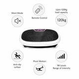 Black Mini Vibration Platform - Magnet Therapy Vibrating Machine Exercise Plate - 45-Degree Angle