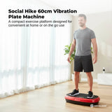 Social Hike 60cm Vibration Plate Machine Full Body Exercise Platform Red - Front View
