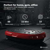 Social Hike 60cm Vibration Plate Machine Full Body Exercise Platform Red - Side View
