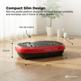 Social Hike 60cm Vibration Plate Machine Full Body Exercise Platform Red - Top-Down View