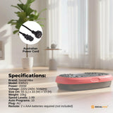 Social Hike 60cm Vibration Plate Machine Full Body Exercise Platform Red - Rear View