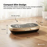 Social Hike 60cm Vibration Plate Machine Full Body Exercise Platform Gold - Top-Down View