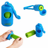 15 Dog Poop Bags + Holder Dispenser - Pet Waste Roll Lavender - Side View