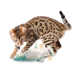 Jittering Trout Cat Toy - Flopping Dancing Fish + Catnip Silvervine Electric USB - Front View