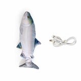 Jittering Sardine Cat Toy Flopping Dancing Fish + Catnip Silvervine Electric USB - Side View
