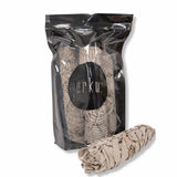 4x Californian White Sage Smudge Sticks - Jumbo 20-22cm Incense Cleansing Bundle - Top-Down View