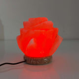 USB Colour Changing Salt Himalayan Lamp - Flower Shape Pink Rock LED Light - Side View