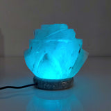 USB Colour Changing Salt Himalayan Lamp - Flower Shape Pink Rock LED Light - Rear View