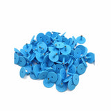 1-100 Cattle Number Ear Tags 5x4cm Set - Small Blue Pig Goat Livestock Label - 45-Degree Angle