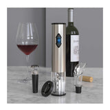 Electric Wine Bottle Opener Set - Automatic Corkscrew Pourer Pump Sealer Cutter - Side View