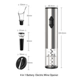 Electric Wine Bottle Opener Set - Automatic Corkscrew Pourer Pump Sealer Cutter - Top-Down View