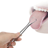 Stainless Steel Tongue Scraper Cleaner Oral Hygiene Reduce Bad Breath Metal Tool - Front View
