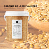 Organic Golden Flaxseed (800g) - Non-GMO Whole Seeds Rich in Omega-3 & Omega-6 Fatty Acids, High in Fibre - Front View
